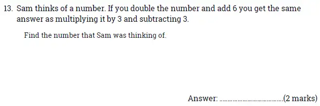 Question 13 - Sydenham High School – 11+ Sample Mathematics Entrance Examination Paper – 2024