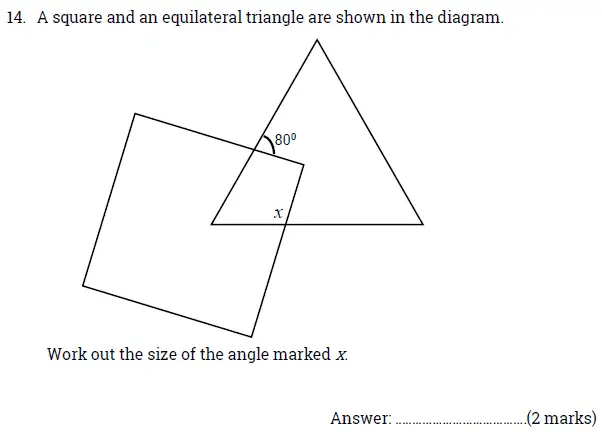 Question 14 - Sydenham High School – 11+ Sample Mathematics Entrance Examination Paper – 2024