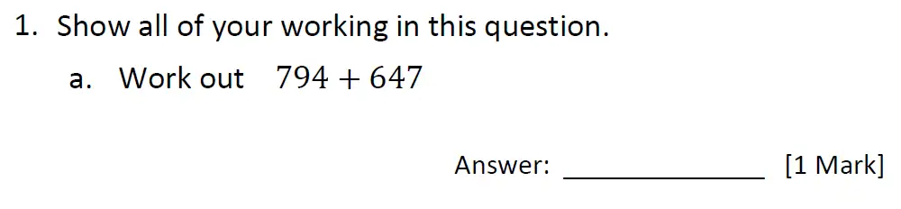 Question 1(a) - The Grammar School at Leeds 11 Pus Maths Entrance Paper 2024