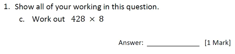 Question 1(c) - The Grammar School at Leeds 11 Pus Maths Entrance Paper 2024