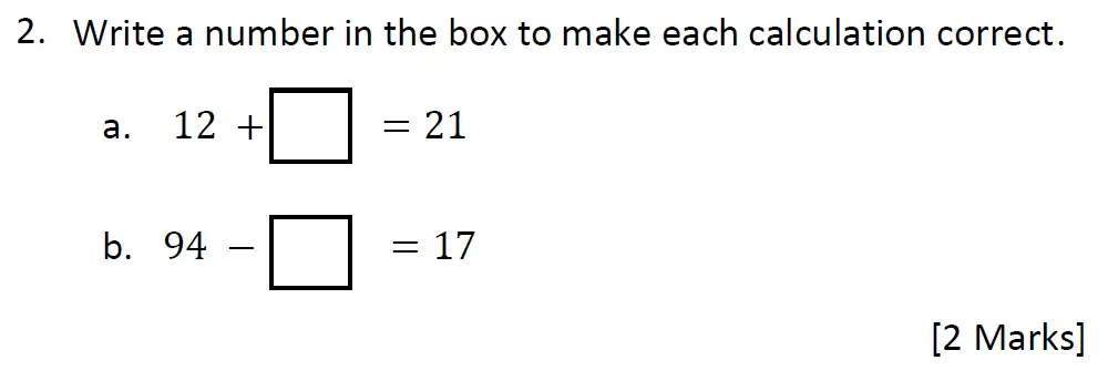 Question 2(a,b) - The Grammar School at Leeds 11 Pus Maths Entrance Paper 2024