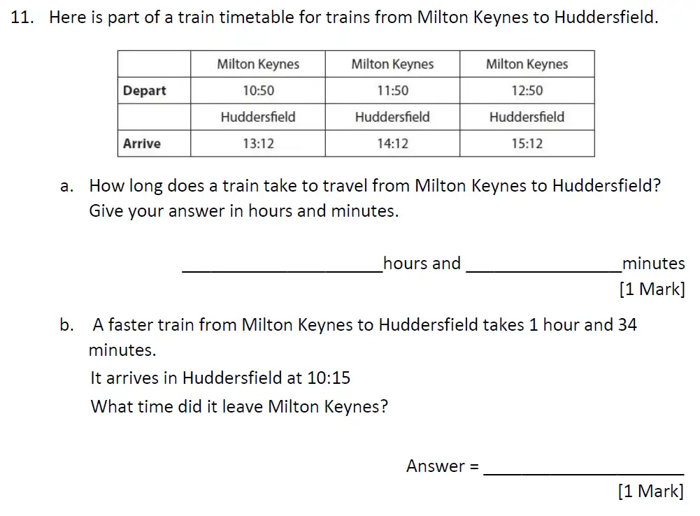 Question 11(a,b) - The Grammar School at Leeds - 11 Pus Maths Entrance Paper - 2024