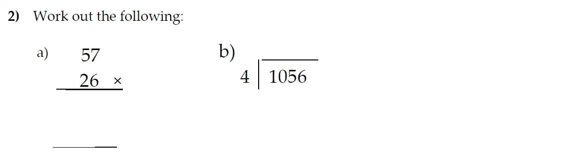Question 2(a,b) - The Kings School 11 Plus Maths Entrance Examinations 2011
