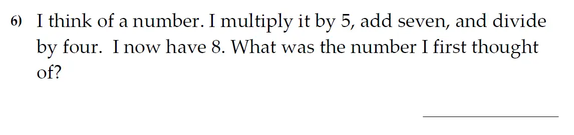 Question 6 - The Kings School 11 Plus Maths Entrance Examinations 2011