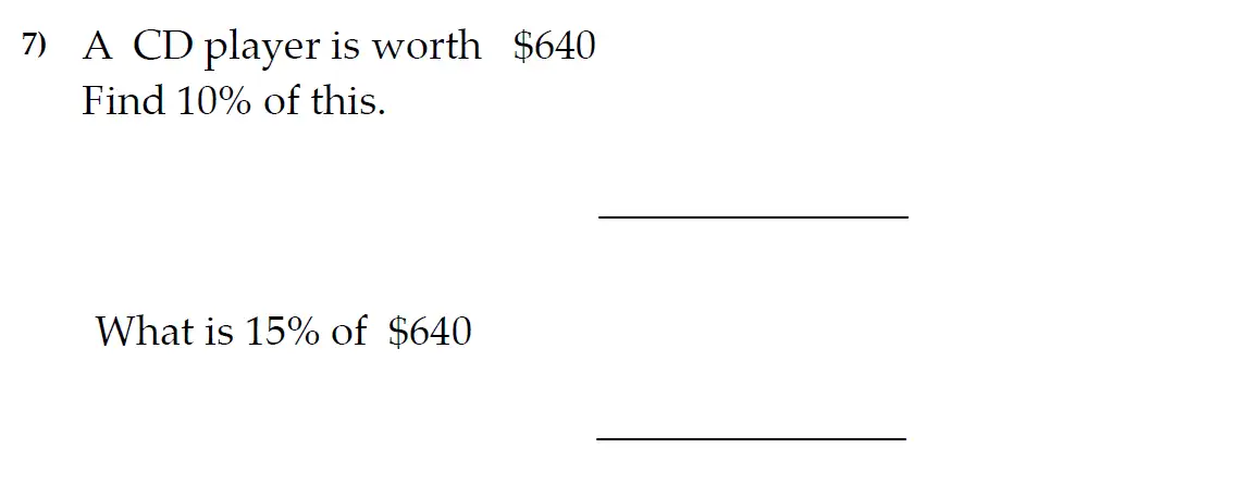 Question 7(a,b) - The Kings School 11 Plus Maths Entrance Examinations 2011
