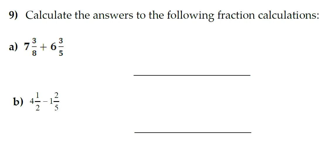 Question 9(a,b) - The Kings School 11 Plus Maths Entrance Examinations 2011