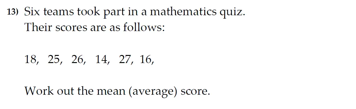 Question 13 - The Kings School 11 Plus Maths Entrance Examinations 2011
