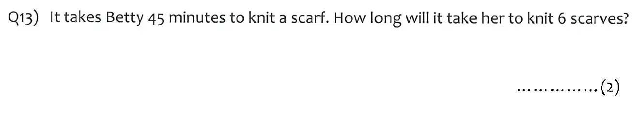 Question 13 - The Kings School 11 Plus Maths Entrance Examinations 2013