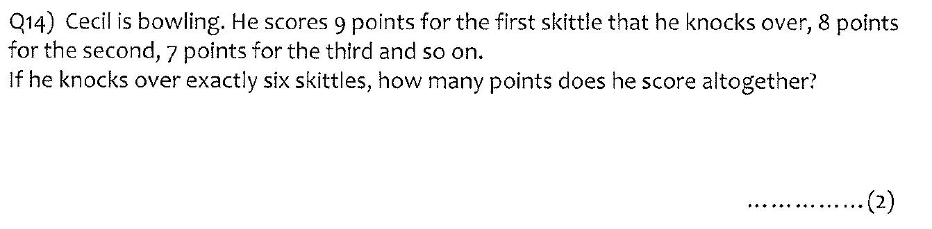 Question 14 - The Kings School 11 Plus Maths Entrance Examinations 2013