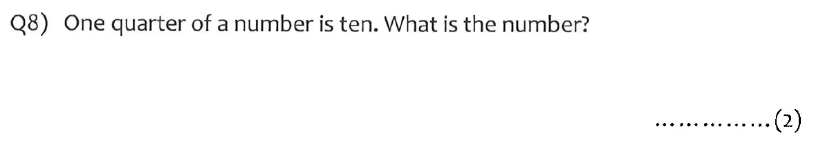 Question 8 - The Kings School 11 Plus Maths Entrance Examinations 2013