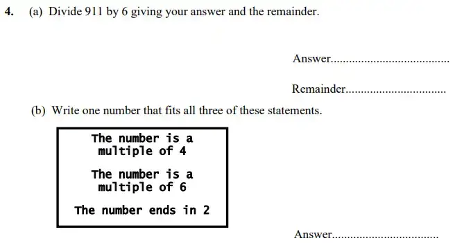 Question 4(a,b) - The King’s School Chester Maths Specimen Paper - 2 - 2024