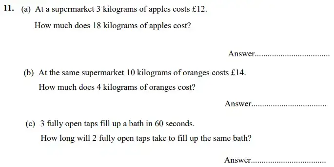 Question 11(a,b,c) - The King’s School Chester Maths Specimen Paper - 2 - 2024