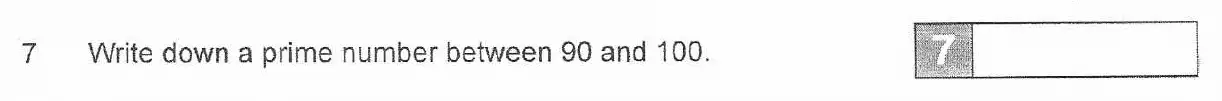 Question 7 - The Manchester Grammar School 11 Plus Papers Arithmetic 1 – 2007