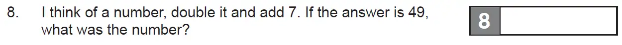 Question 8 - The Manchester Grammar School 11 Plus Papers Arithmetic 1 – 2009