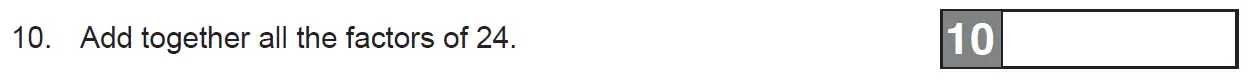 Question 10 - The Manchester Grammar School 11 Plus Papers Arithmetic 1 – 2009