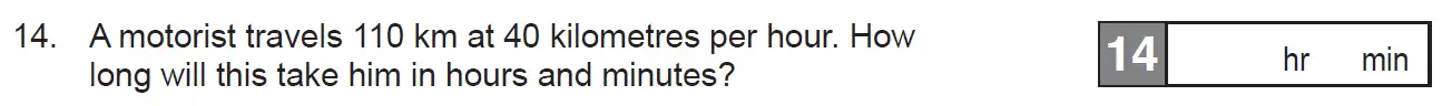 Question 14 - The Manchester Grammar School 11 Plus Papers Arithmetic 1 – 2009
