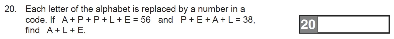 Question 20 - The Manchester Grammar School - 11+ Maths Entrance Arithmetic Examination 1 – 2009