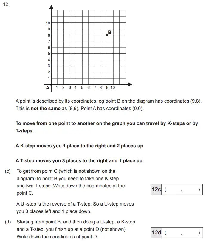 Question 12(12(c),12(d)) - The Manchester Grammar School 11 Plus Papers Arithmetic 2 – 2012
