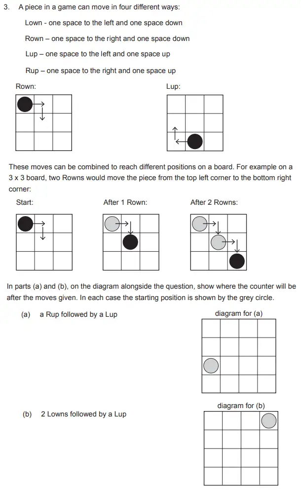 Question 3(a,b) - The Manchester Grammar School 11 Plus Papers Arithmetic 2 – 2013