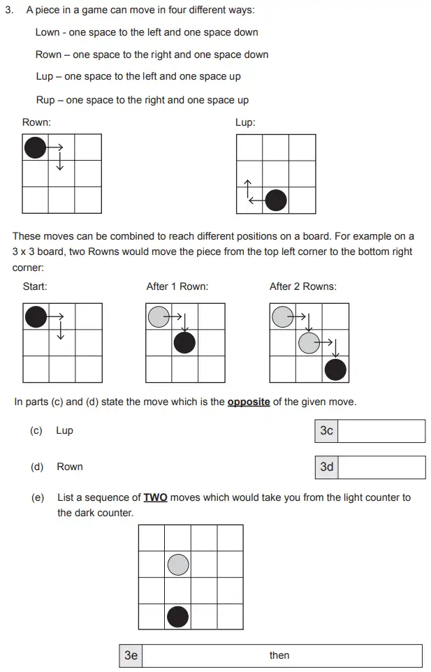 Question 3(c,d,e) - The Manchester Grammar School 11 Plus Papers Arithmetic 2 – 2013