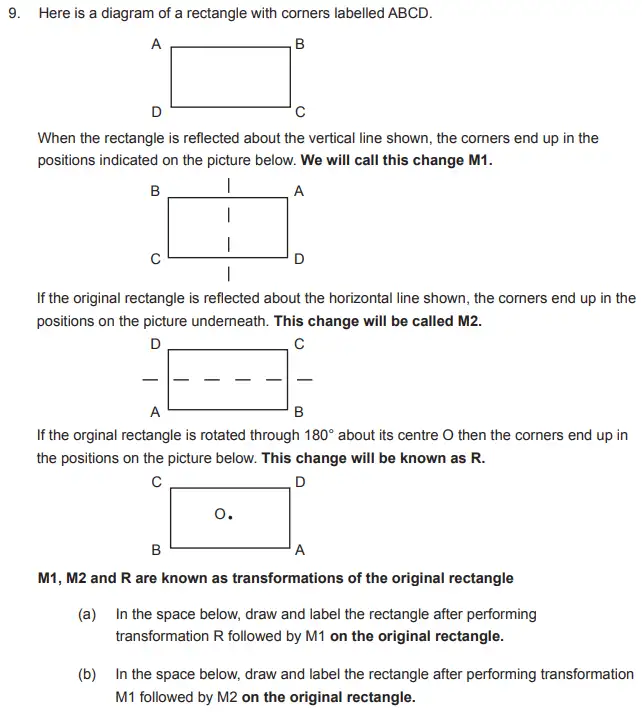 Question 9(a,b) - The Manchester Grammar School 11 Plus Papers Arithmetic 2 – 2013