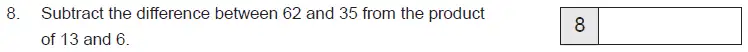 Question 8 - The Manchester Grammar School - 11+ Maths Entrance Arithmetic Examination A - 2016