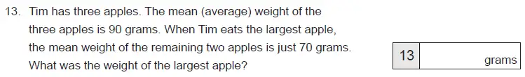 Question 13 - The Manchester Grammar School - 11+ Maths Entrance Arithmetic Examination A - 2016