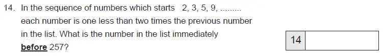 Question 14 - The Manchester Grammar School - 11+ Maths Entrance Arithmetic Examination A - 2016