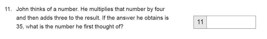 Question 11 - The Manchester Grammar School 11 Plus Papers Arithmetic A – 2019