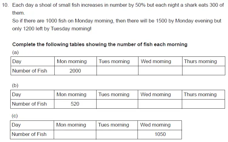 Question 10(10(a),10(b),10(c)) - The Manchester Grammar School 11 Plus Papers Arithmetic B – 2014