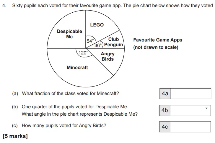 Question 4(a,b,c) - The Manchester Grammar School 11 Plus Papers Arithmetic B – 2016