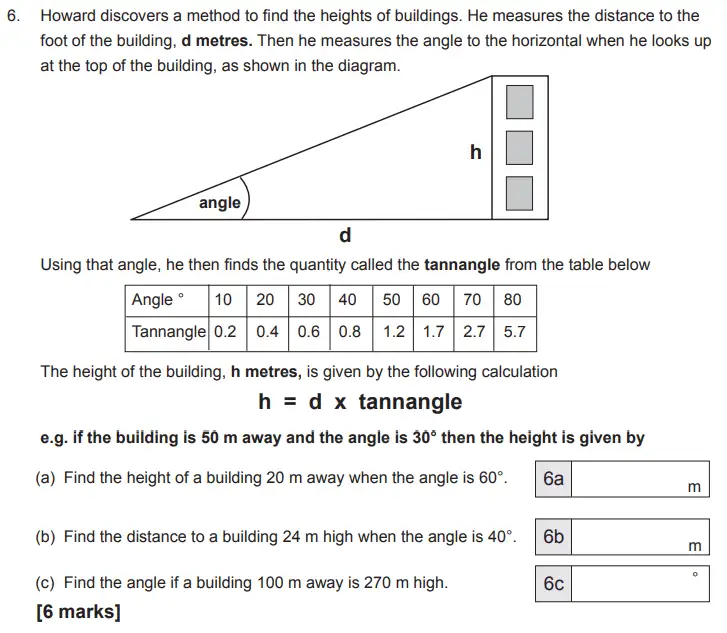 Question 6(a,b,c) - The Manchester Grammar School 11 Plus Papers Arithmetic B – 2016