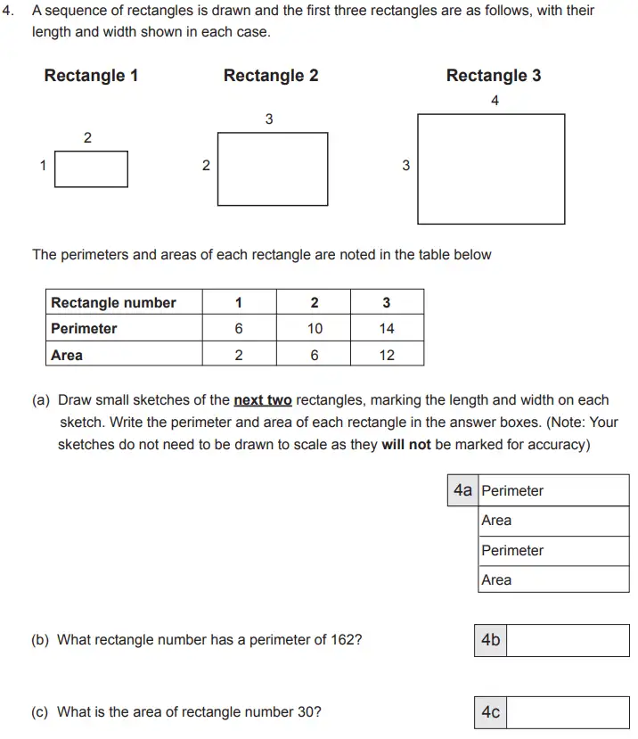 Question 4(a,b,c) - The Manchester Grammar School 11 Plus Papers 2018 Arithmetic B