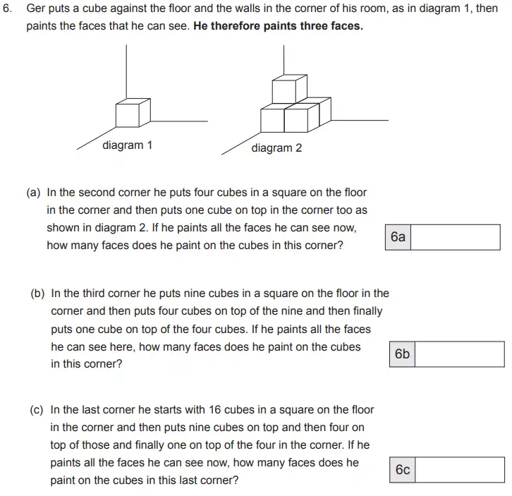 Question 6(a,b,c) - The Manchester Grammar School 11 Plus Papers 2018 Arithmetic B