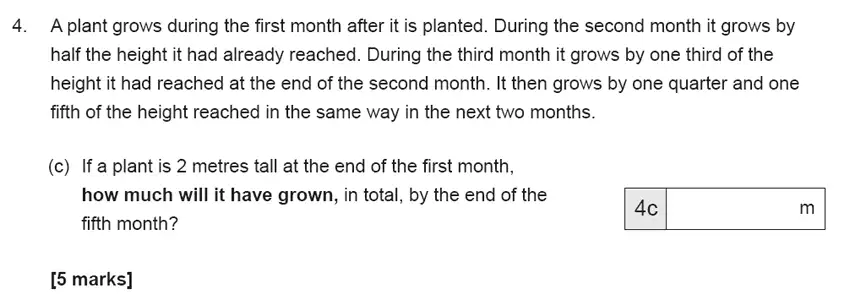 Question 4(c) - The Manchester Grammar School 11 Plus Papers Arithmetic B - 2019