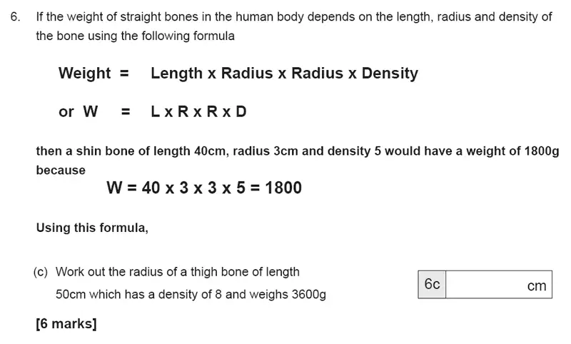 Question 6(c) - The Manchester Grammar School 11 Plus Papers Arithmetic B - 2019