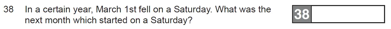 Question 38 - The Manchester Grammar School - 11+ Maths Entrance Arithmetic Examination 1 – 2008