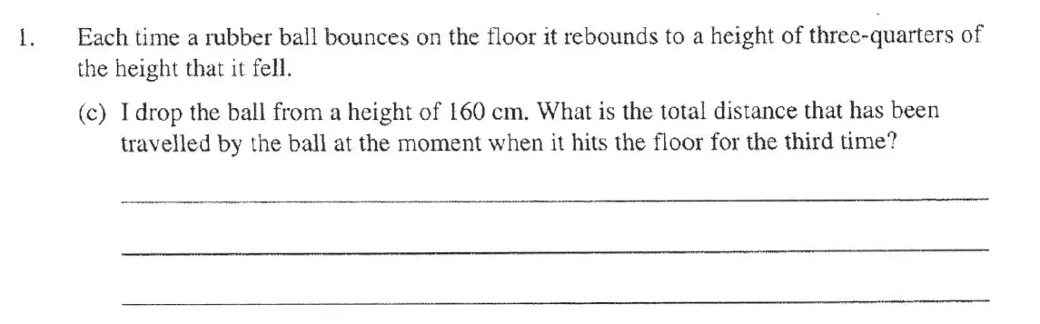 Question 1(c) - The Manchester Grammar School 11 Plus Papers Arithmetic 2 – 2005