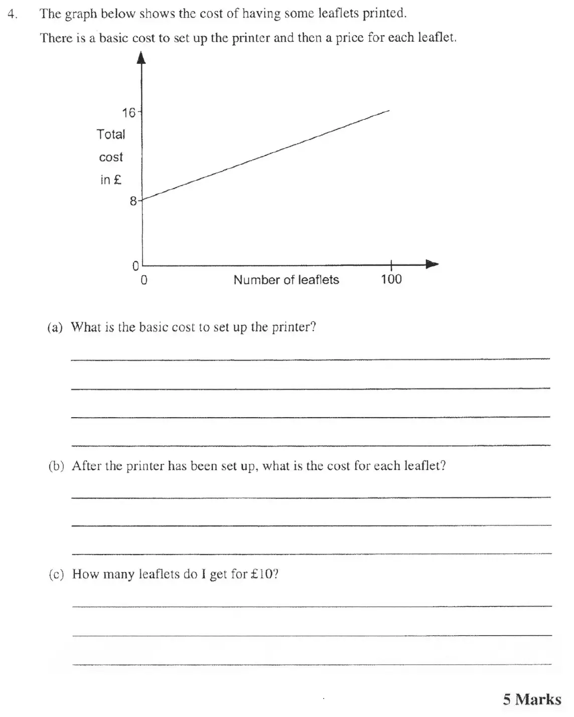 Question 4(a,b,c) - The Manchester Grammar School 11 Plus Papers Arithmetic 2 – 2005