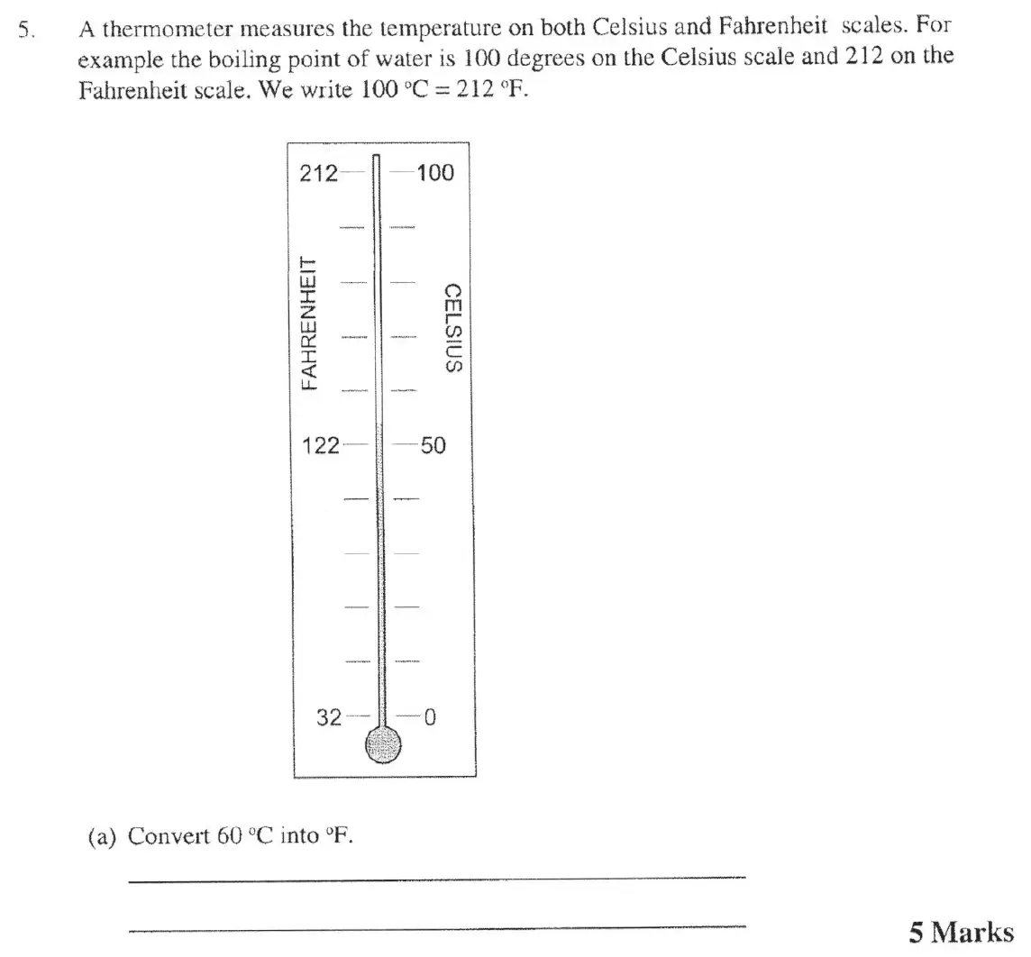 Question 5(a) - The Manchester Grammar School 11 Plus Papers Arithmetic 2 – 2005