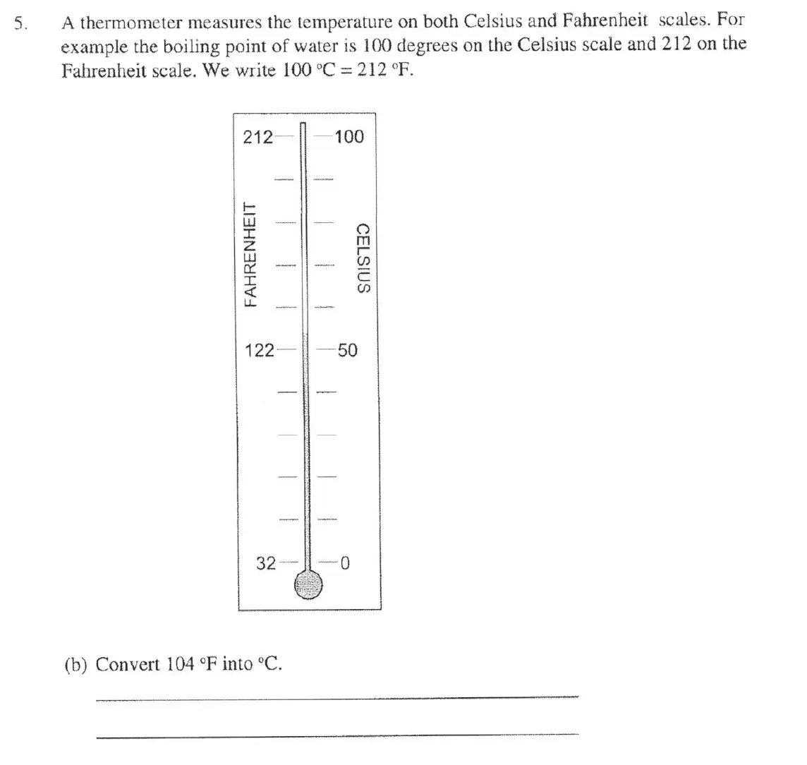 Question 5(b) - The Manchester Grammar School 11 Plus Papers Arithmetic 2 – 2005