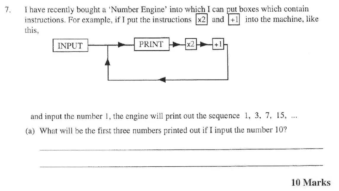 Question 7(a) - The Manchester Grammar School 11 Plus Papers Arithmetic 2 – 2005