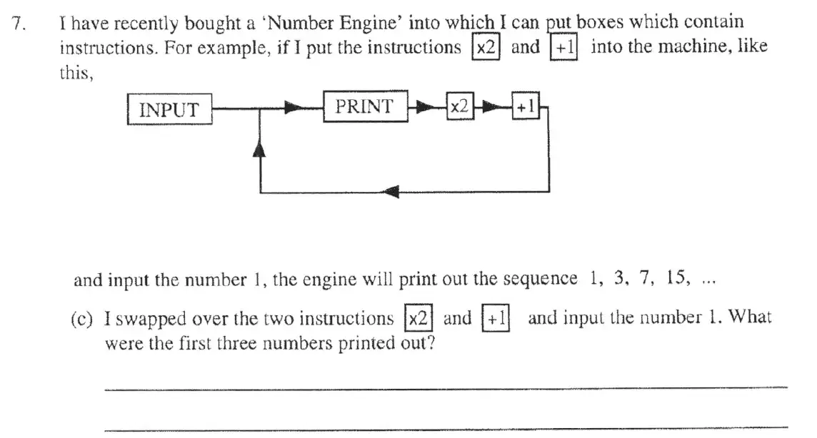 Question 7(c) - The Manchester Grammar School 11 Plus Papers Arithmetic 2 – 2005