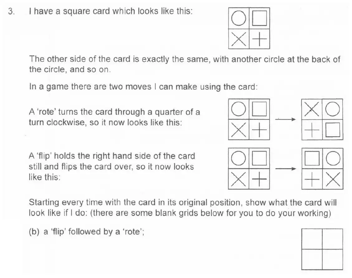 Question 3(b) - The Manchester Grammar School 11 Plus Papers Arithmetic 2 – 2007