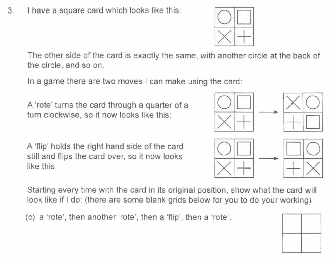Question 3(c) - The Manchester Grammar School 11 Plus Papers Arithmetic 2 – 2007