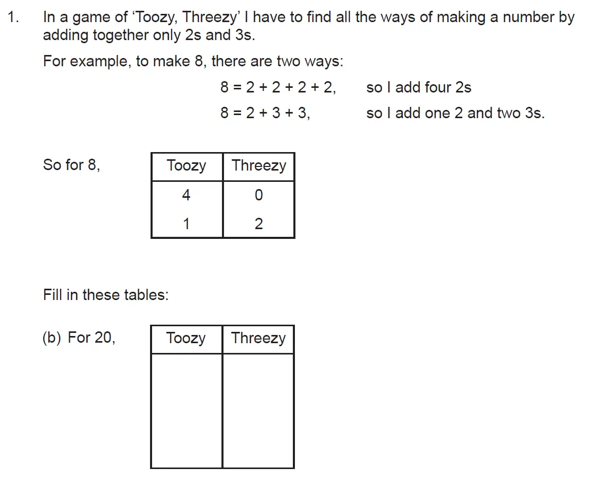 Question 1(b) - The Manchester Grammar School 11 Plus Papers Arithmetic 2 – 2008