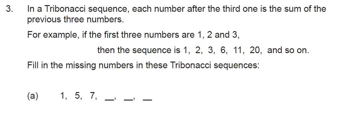 Question 3(a) - The Manchester Grammar School 11 Plus Papers Arithmetic 2 – 2008
