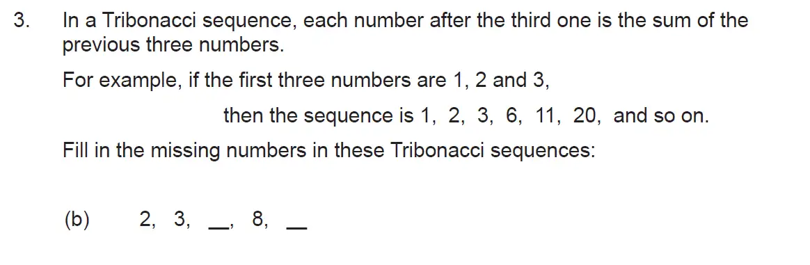 Question 3(b) - The Manchester Grammar School 11 Plus Papers Arithmetic 2 – 2008