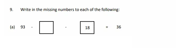 Question 9(a) - The Perse School - 11 Plus Maths Specimen Paper 1 - 2026