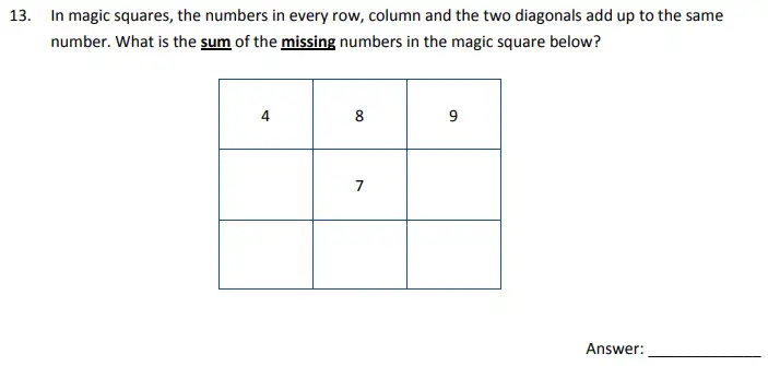 Question 13 - The Perse School 11 Maths Specimen Paper - 2 - 2024